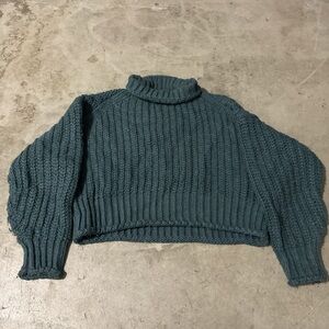 H&M Deep Teal Oversized Cowl Neck Sweater